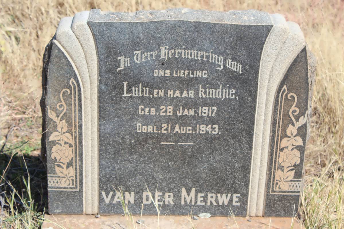 MERWE Lulu, van der 1917-1943 :: VAN DER MERWE Kindjie