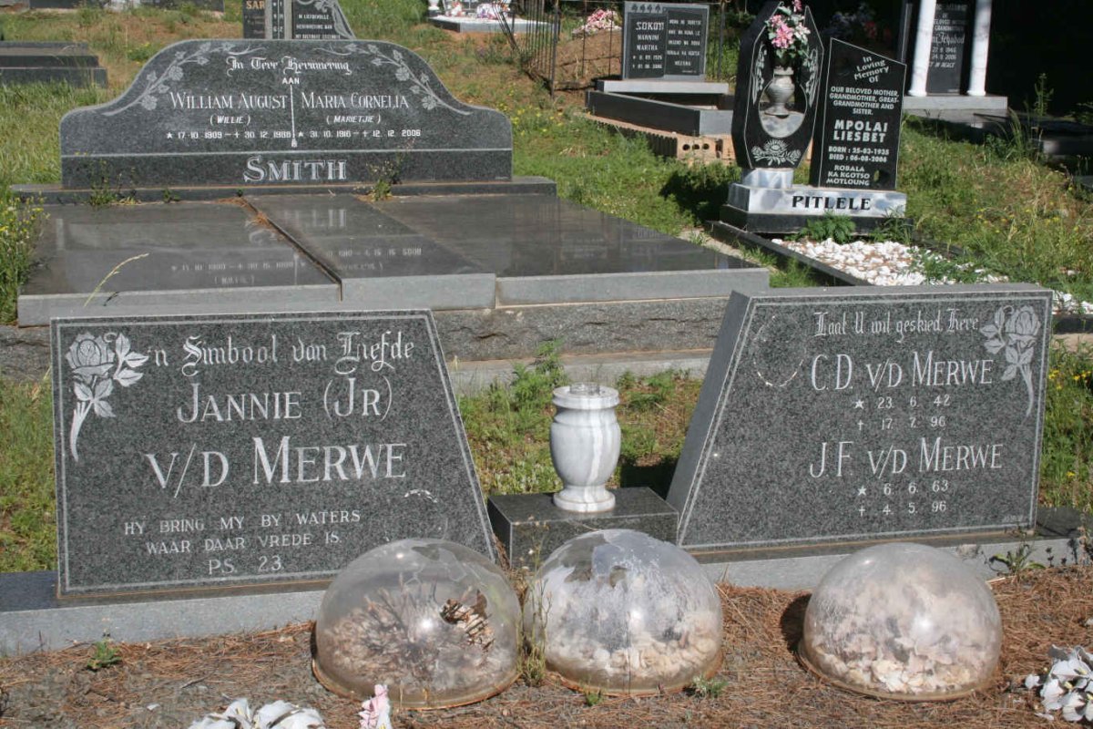 MERWE Jannie, van der &amp; C.D.1942-1996 &amp; J.F. 1963-1996