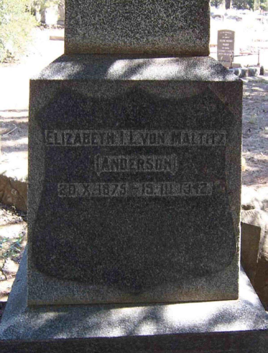 MALTITZ Elizabeth I.L., von nee ANDERSON 1875-1942