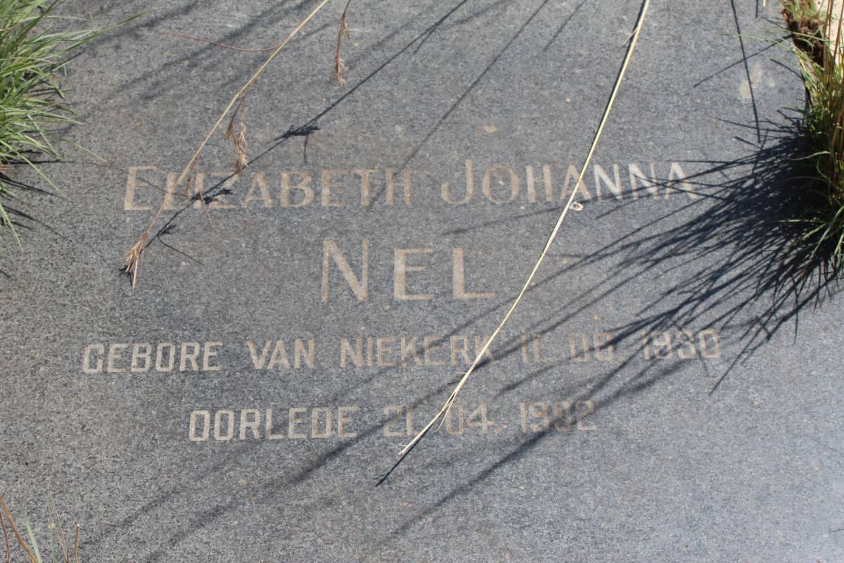 NEL Elizabeth Johanna nee VAN NIEKERK 1930-1992