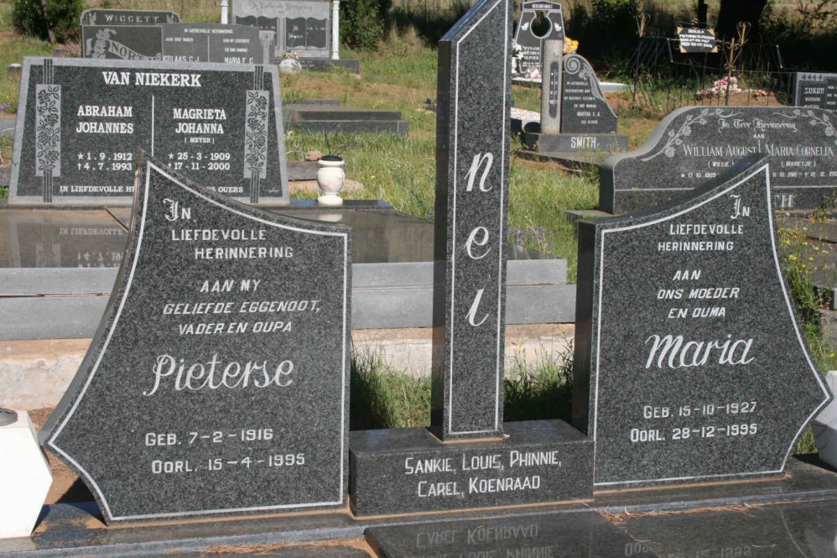 NEL Pieterse 1916-1995 &amp; Maria 1927-1995