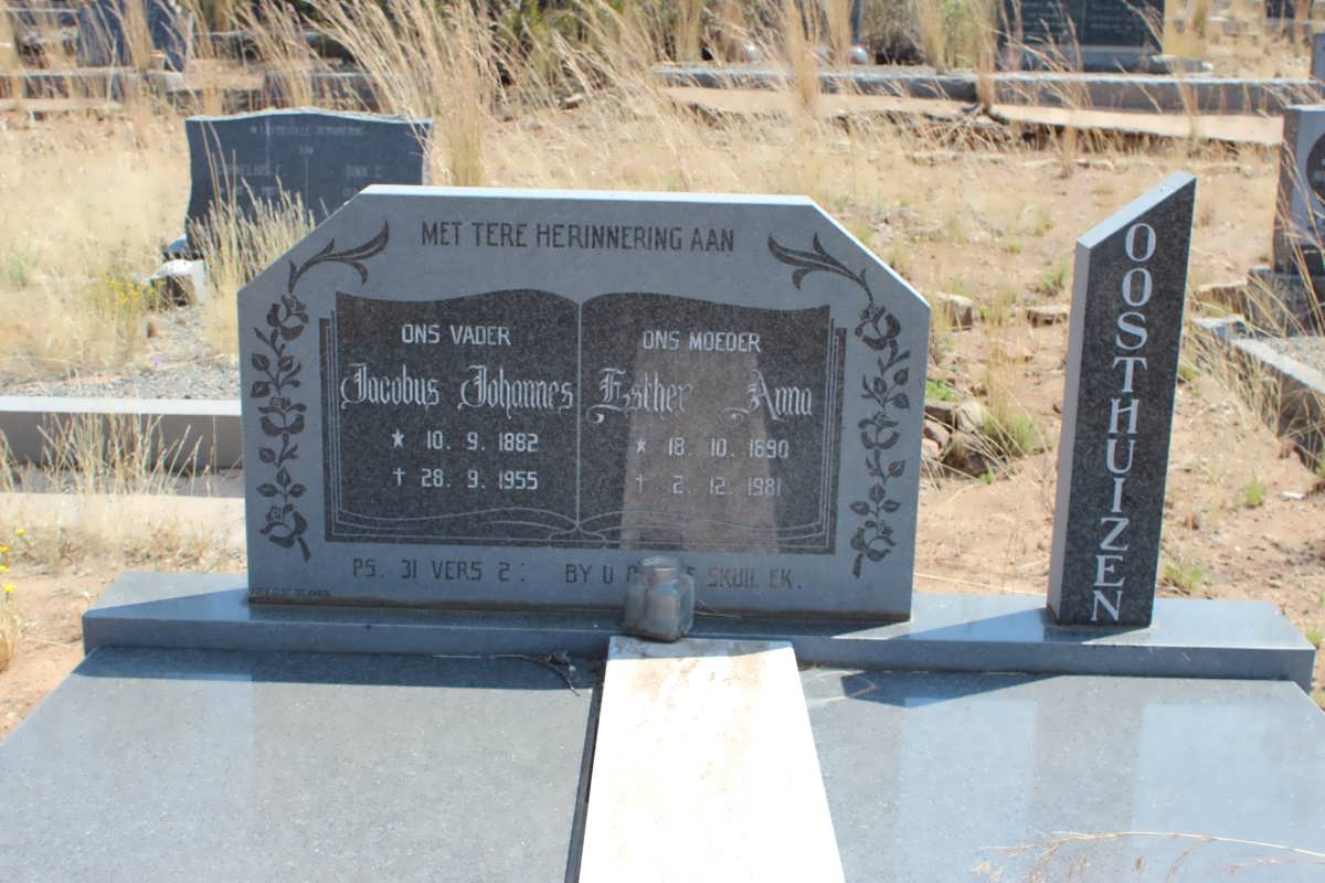 OOSTHUIZEN Jacobus Johannes 1882-1955 &amp; Esther Anna 1890-1981