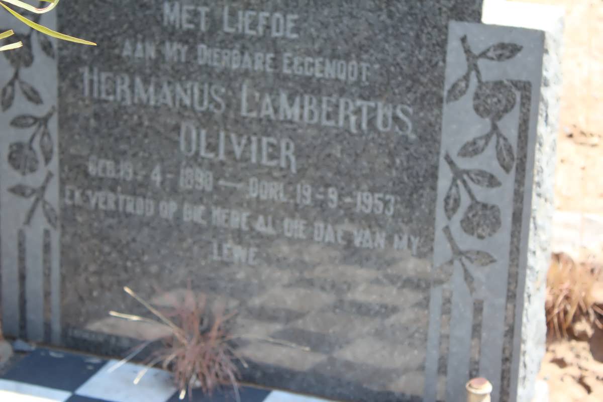 OLIVIER Hermanus Lambertus 1890-1953