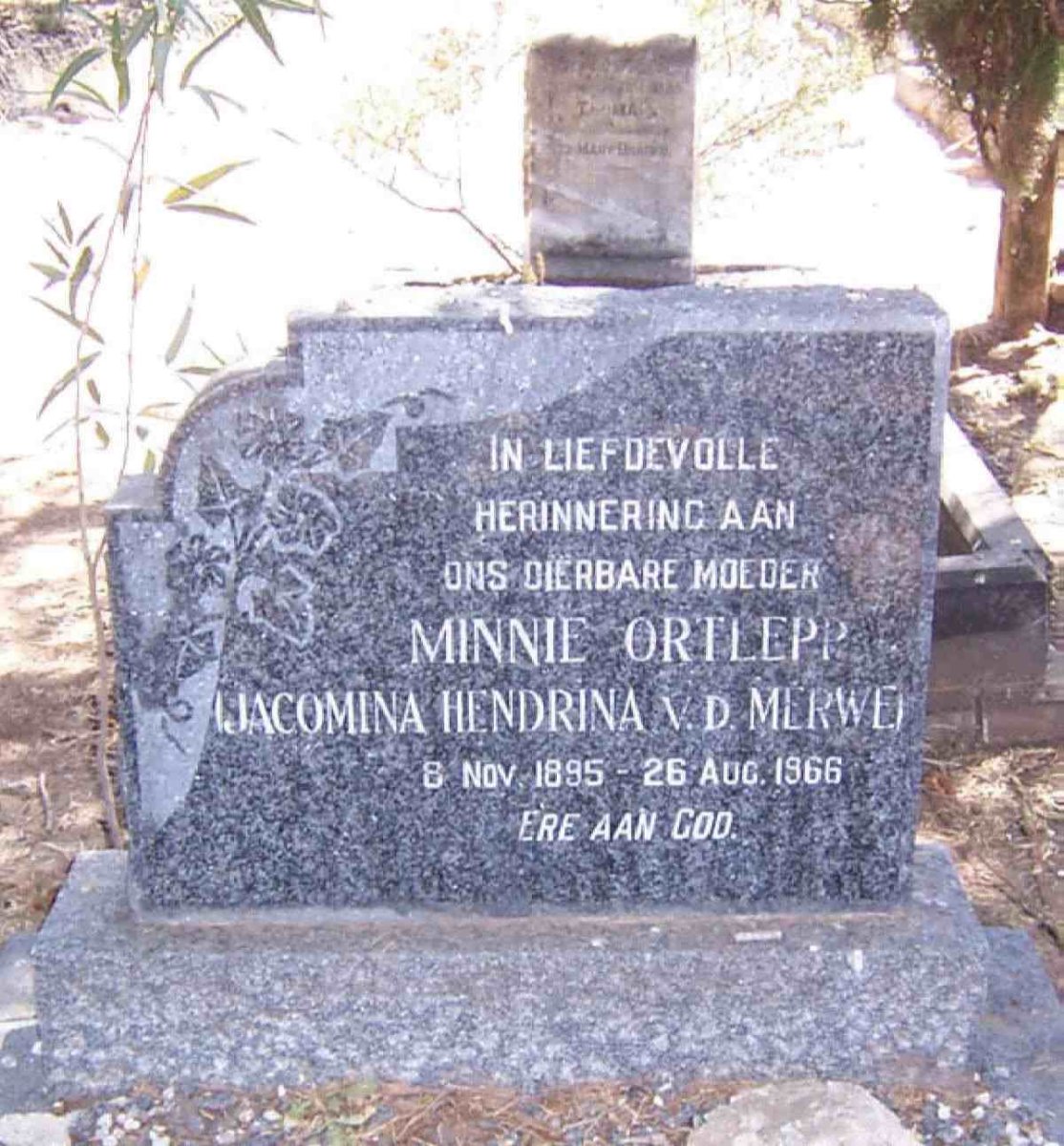 ORTLEPP Jacomina Hendrina nee V.D.MERWE 1895-1966