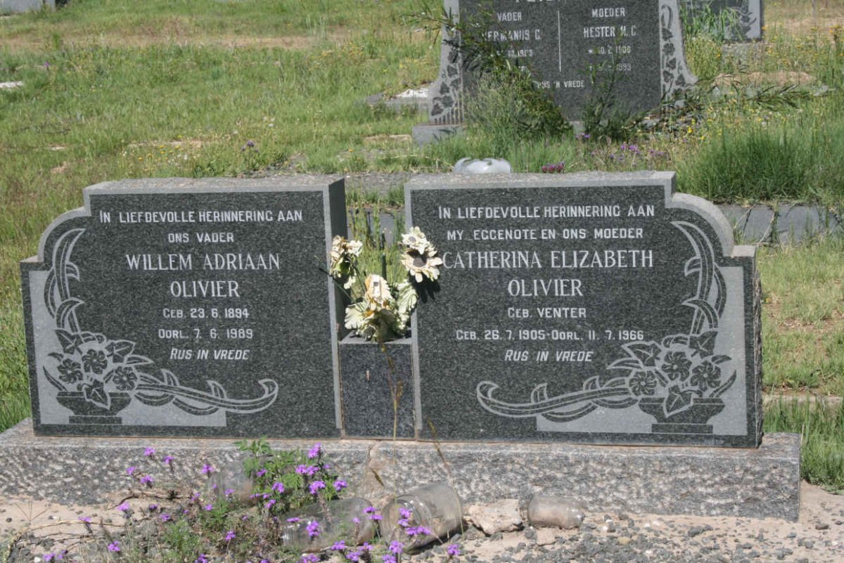 OLIVIER Willem Adriaan 1894-1989 &amp; Catharina Elizabeth VENTER 1905-1966