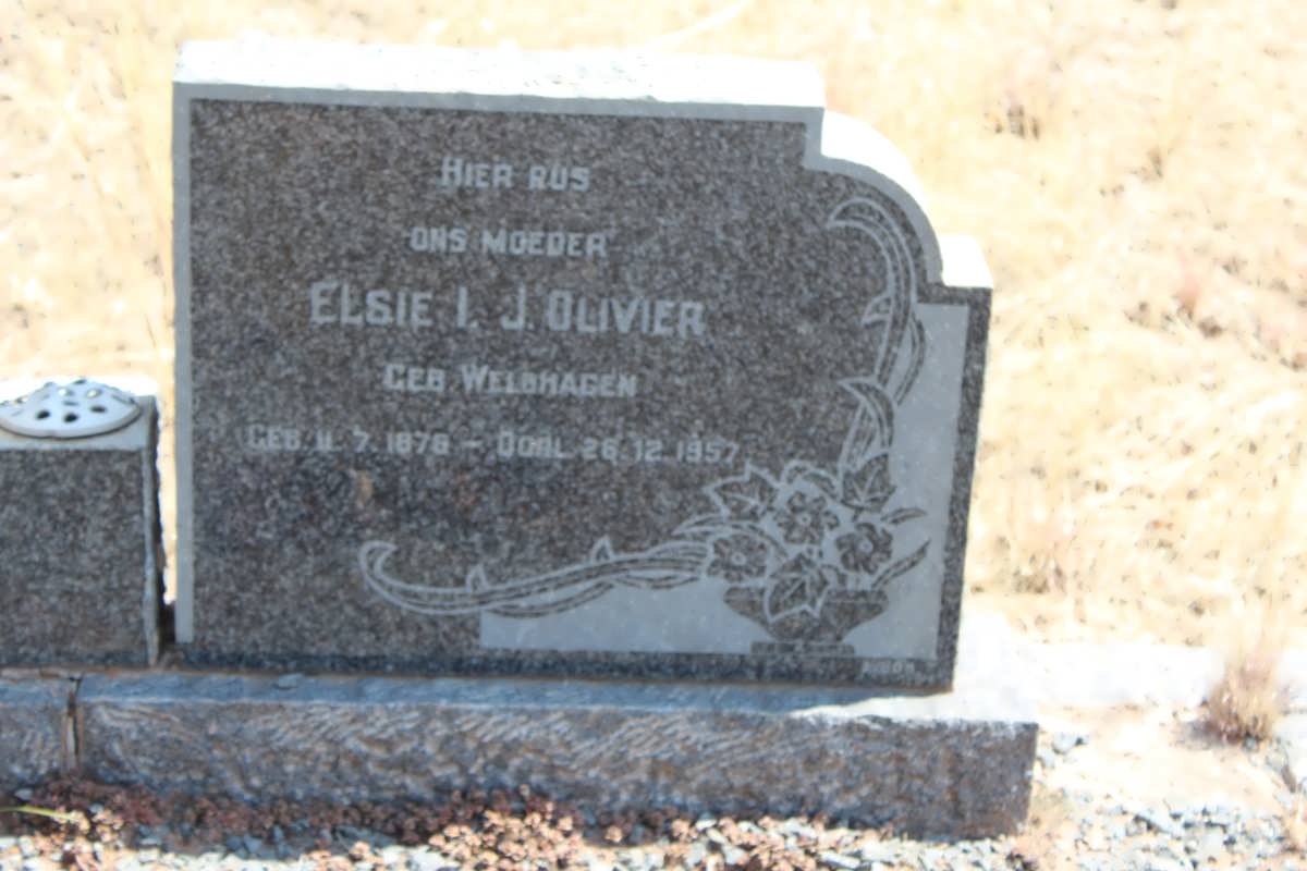 OLIVIER Willem J. 1876-1974 &amp; Elsie I.J. WELDHAGEN 1876-1957