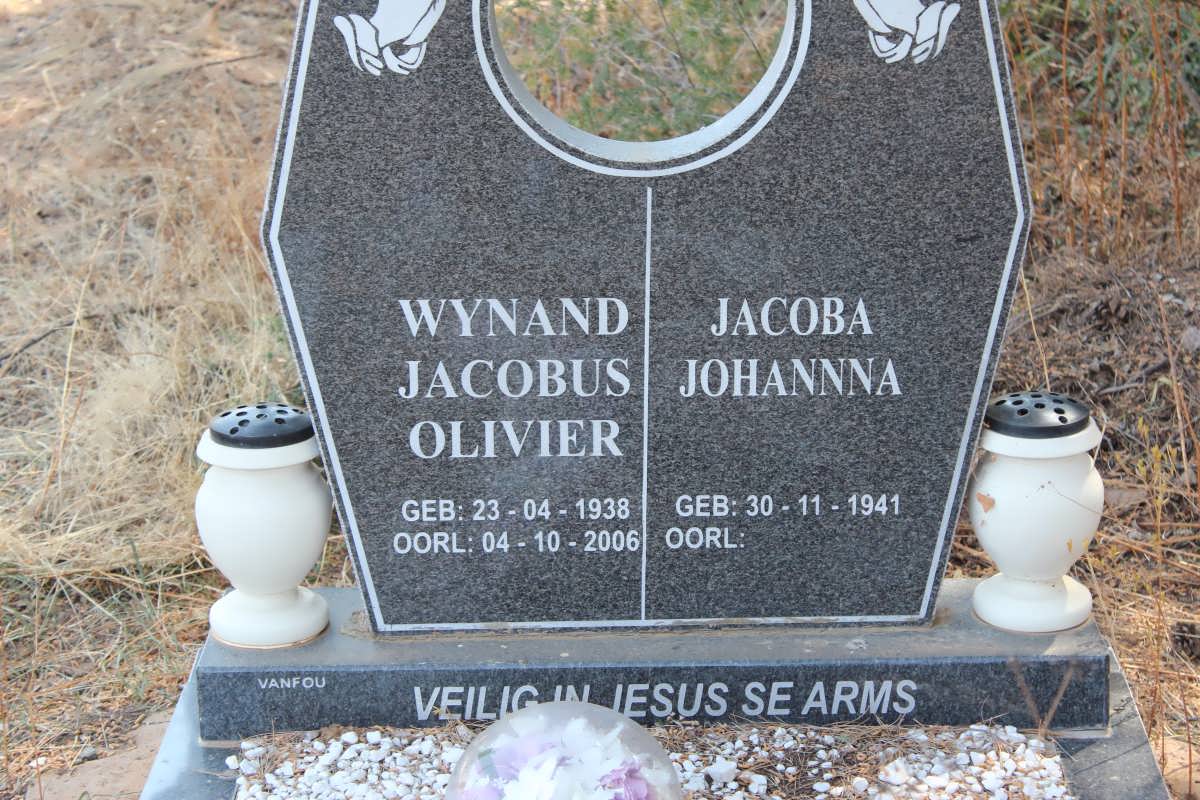 OLIVIER Wynand Jacobus 1938-2006 &amp; Jacoba Johanna 1941-