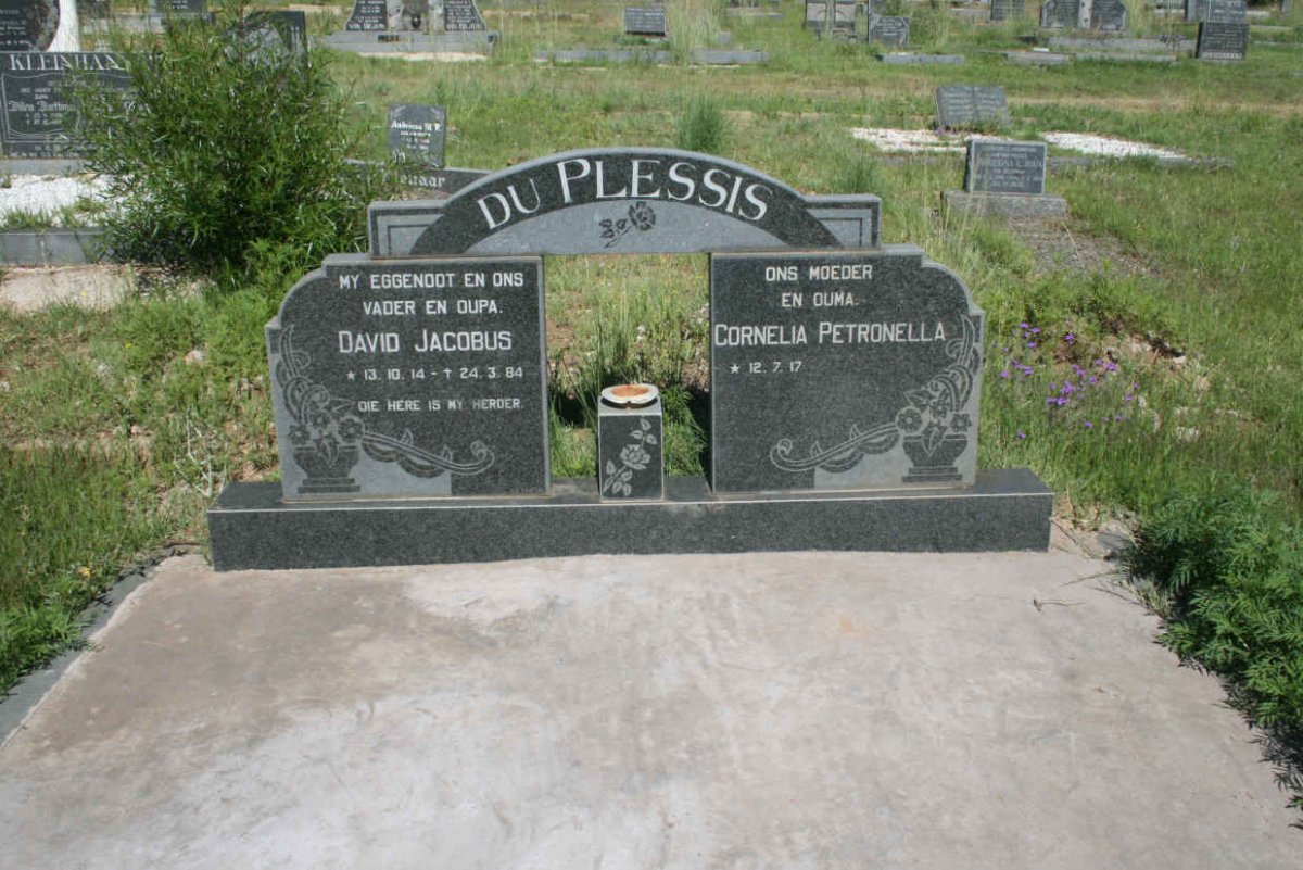 PLESSIS David Jacobus, du 1914-1984 &amp; Cornelia Petronella 1917-