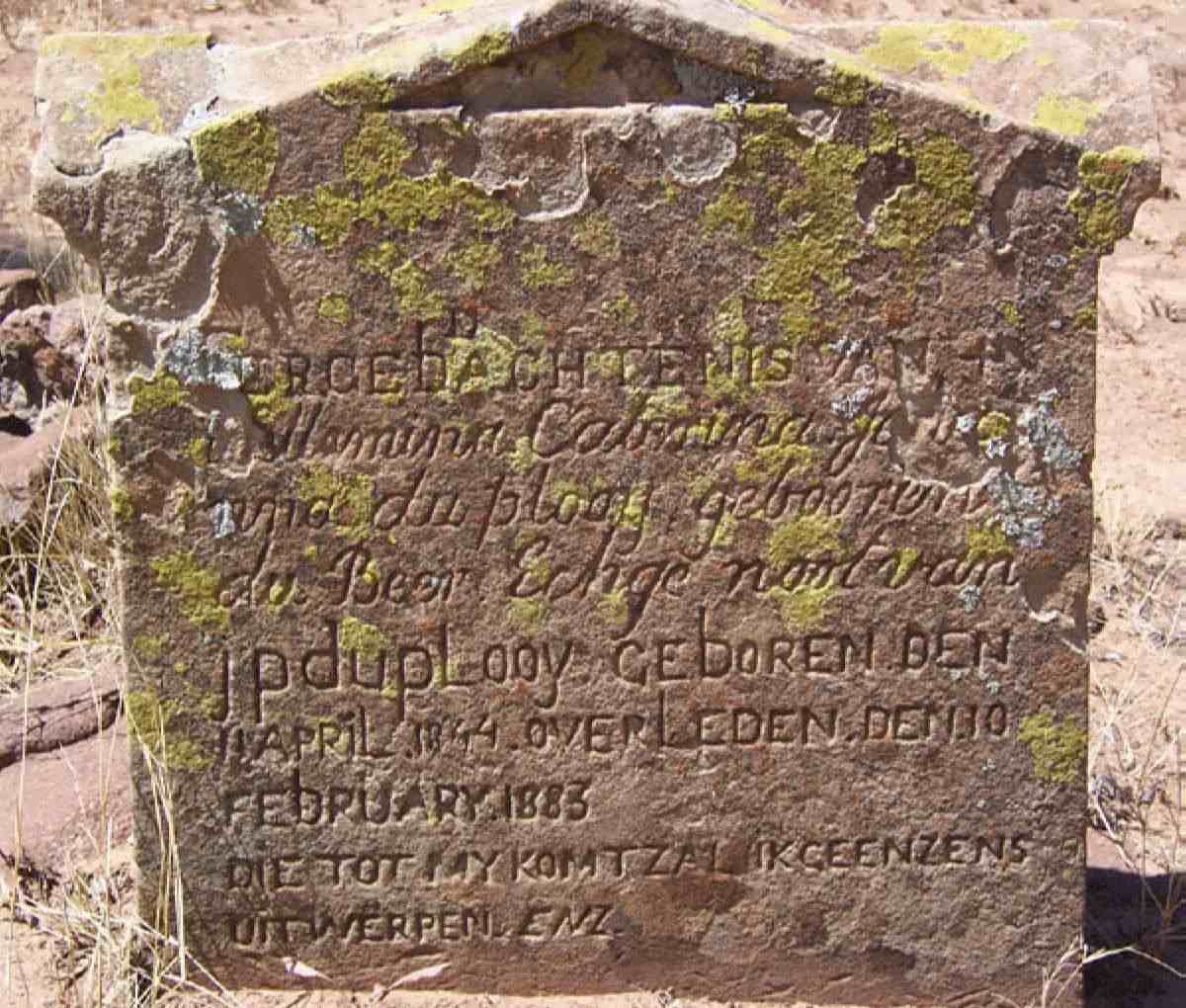 PLOOY Hermina Catharina Johanna Maria, du nee DE BEER 1844-1883