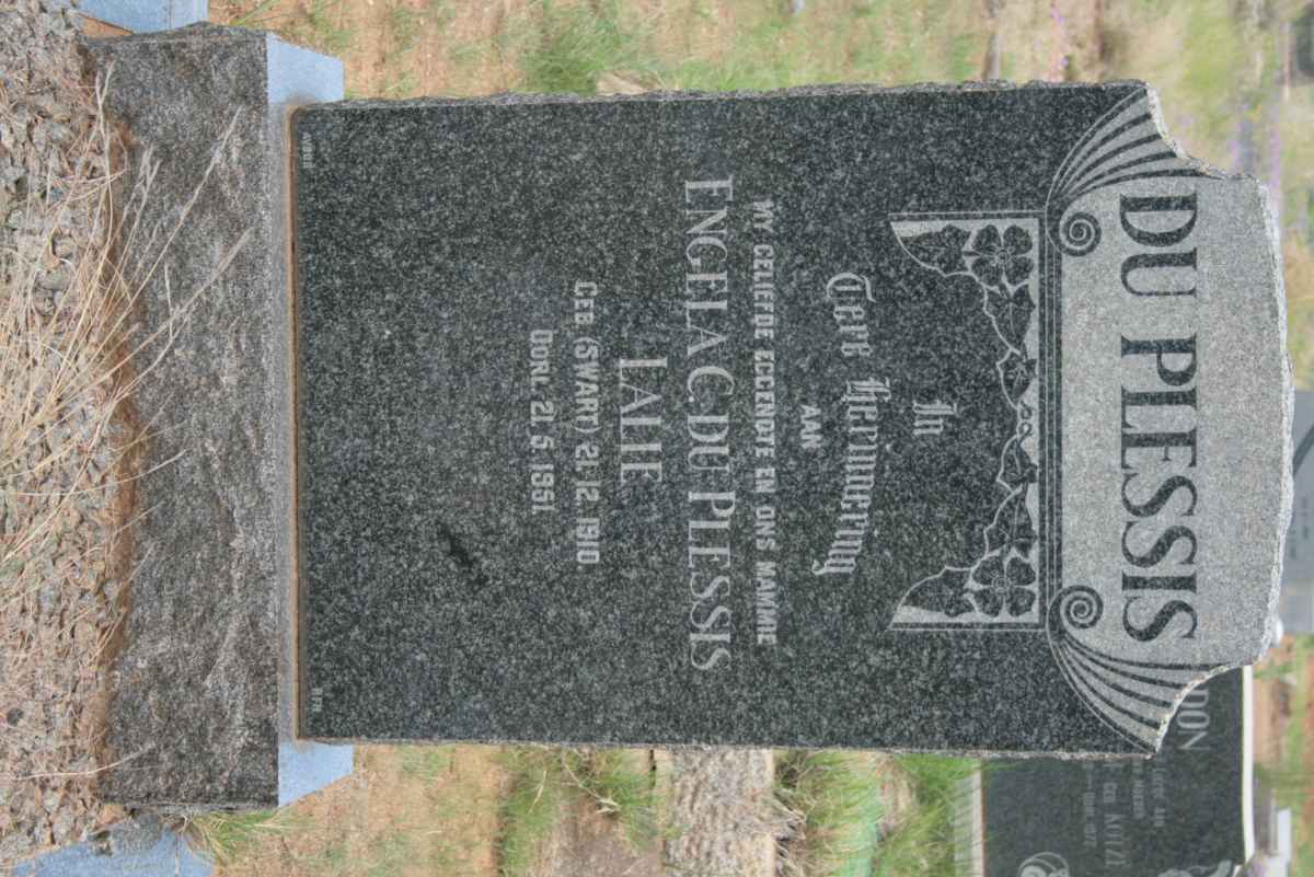 PLESSIS Engela C., du nee SWART 1910-1951