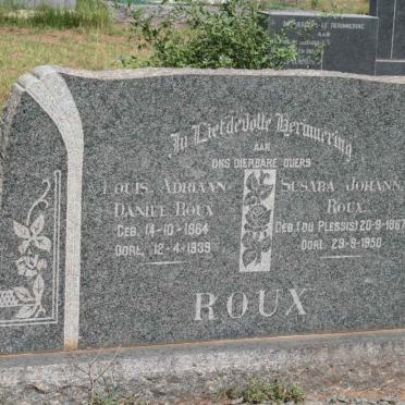 ROUX Louis Adriaan Daniel 1864-1939 &amp; Susara Johanna DU PLESSIS 1867-1950