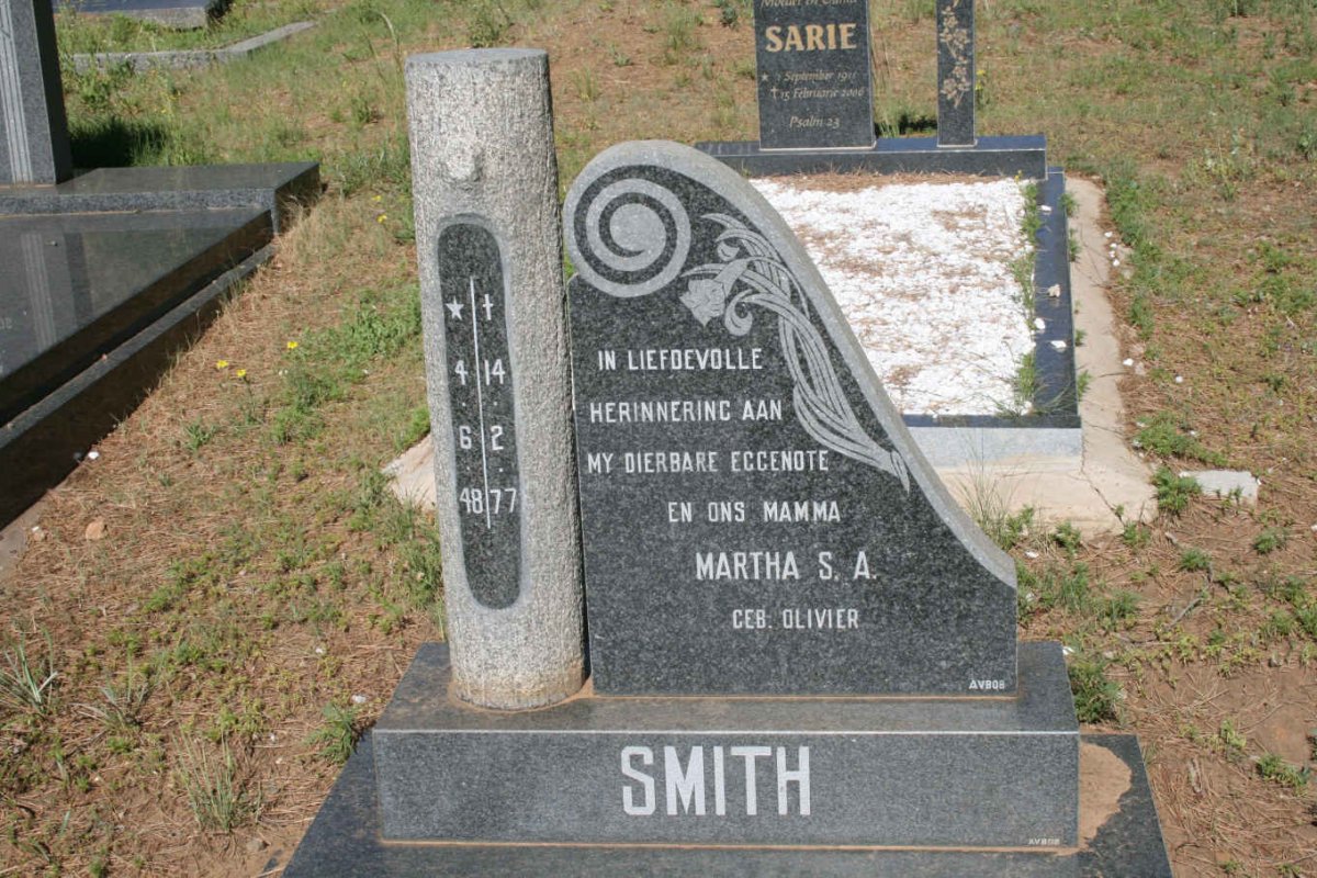 SMITH Martha S.A. nee OLIVIER 1948-1977