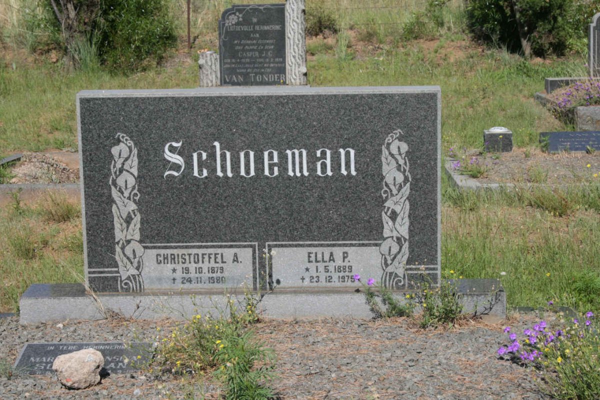 SCHOEMAN Christoffel A. 1879-1980 &amp; Ella P. 1889-1975
