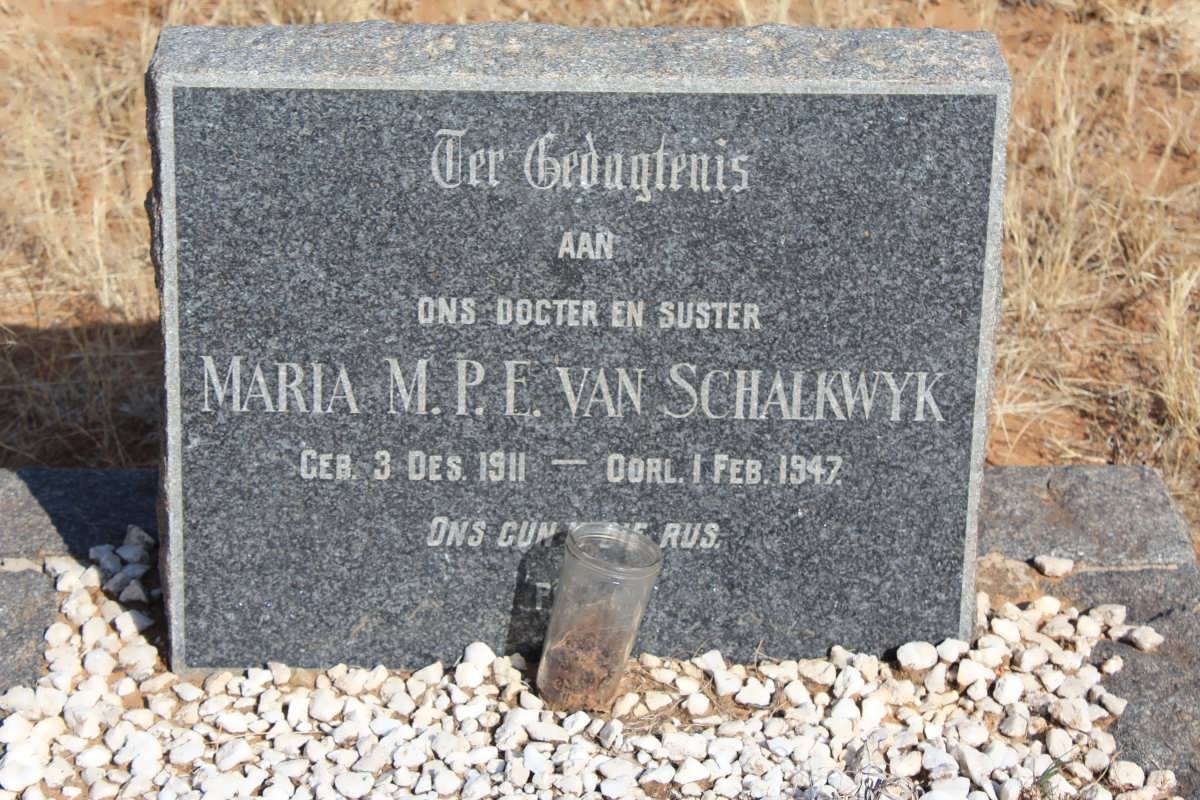 SCHALKWYK Maria M.P.E., van 1911-1947