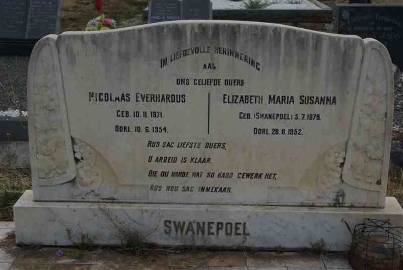 SWANEPOEL Nicolaas Everhardus 1871-1954 &amp; Elizabeth Maria Susanna SWANEPOEL 1879-1952