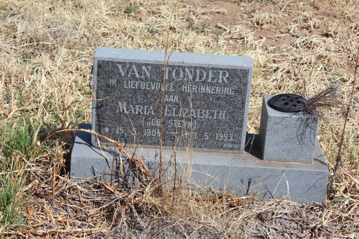 TONDER Maria Elizabeth, van nee STEYN 1906-1993