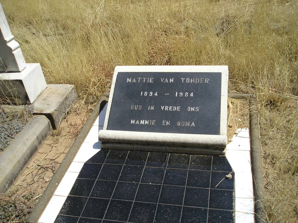 TONDER Mattie, van 1894-1984