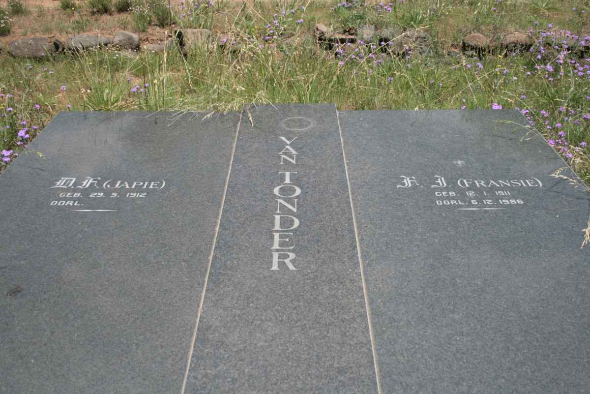 TONDER D.F., van 1912-  &amp; F.J. 1911-1986