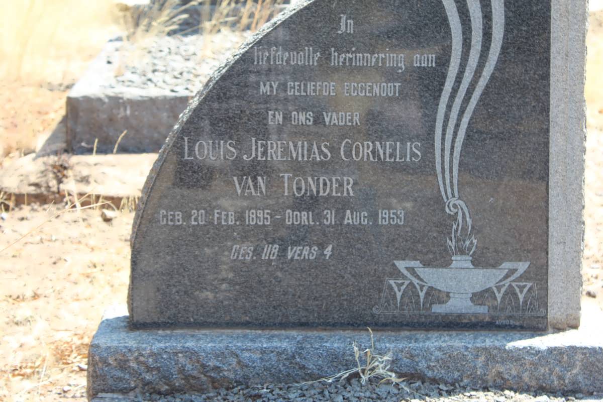 TONDER Louis Jeremias Cornelis, van 1895-1953