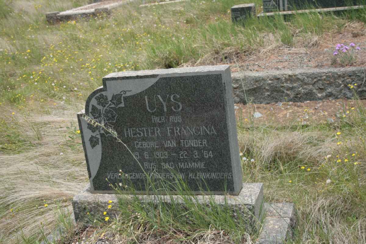 UYS Hester Francina nee Van TONDER 1903-1964