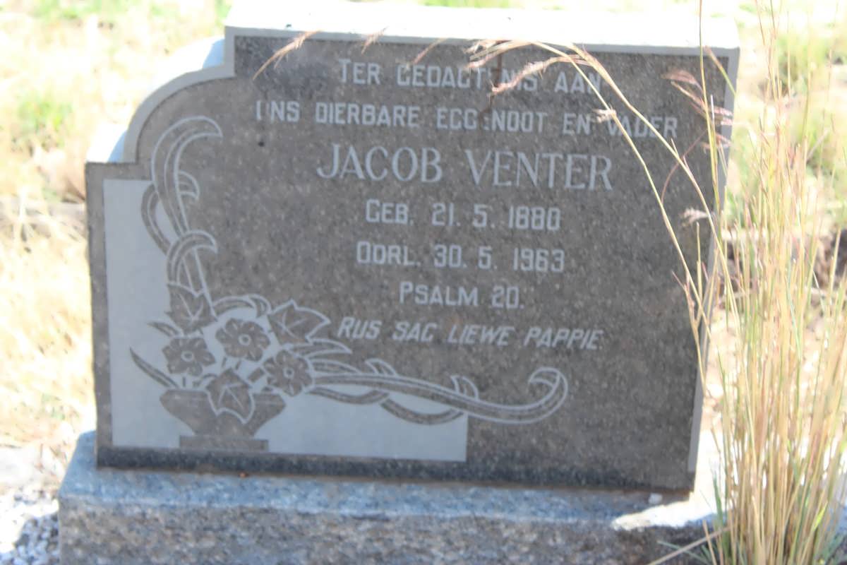 VENTER Jacob 1880-1963 &amp; Helena Elizabeth V.D. BERG 1886-1971