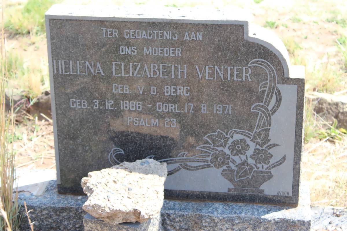 VENTER Jacob 1880-1963 &amp; Helena Elizabeth V.D. BERG 1886-1971