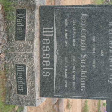 WESSELS Jacob Cornelius 1869-1945 &amp; Sara Johanna UYS 1885-1948