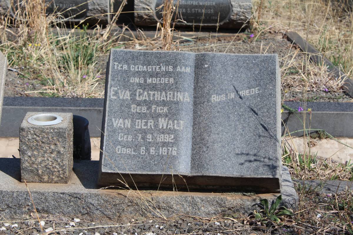 WALT Eva Catharina, van der nee FICK 1892-1976