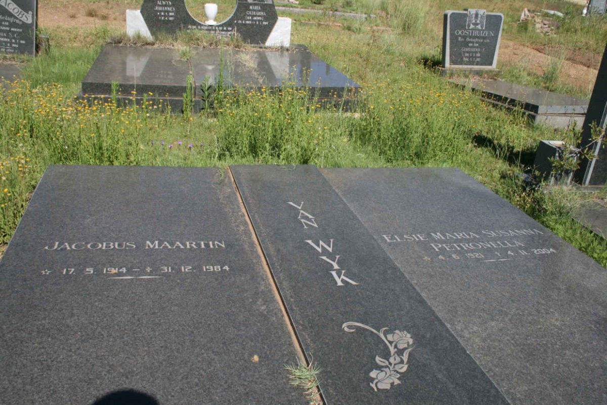 WYK Jacobus Maartin, van 1914-1984 &amp; Elsie Maria Susanna Petronella 1921-2004