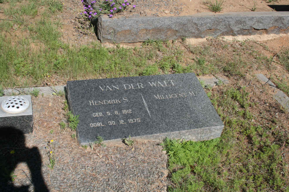 WALT Hendrik S., van der 1912-1975 &amp; Millicent M ??-??