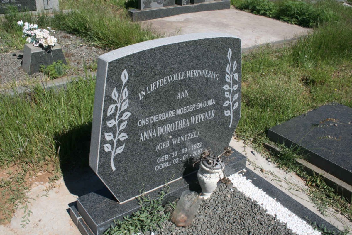 WEPENER Anna Dorothea nee WENTZEL 1922-2007