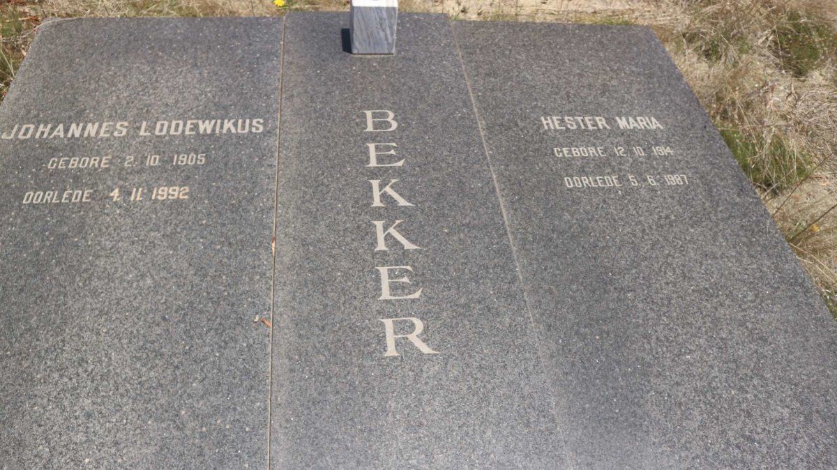BEKKER Johannes Lodewikus 1905-1992 &amp; Hester Maria 1914-1987