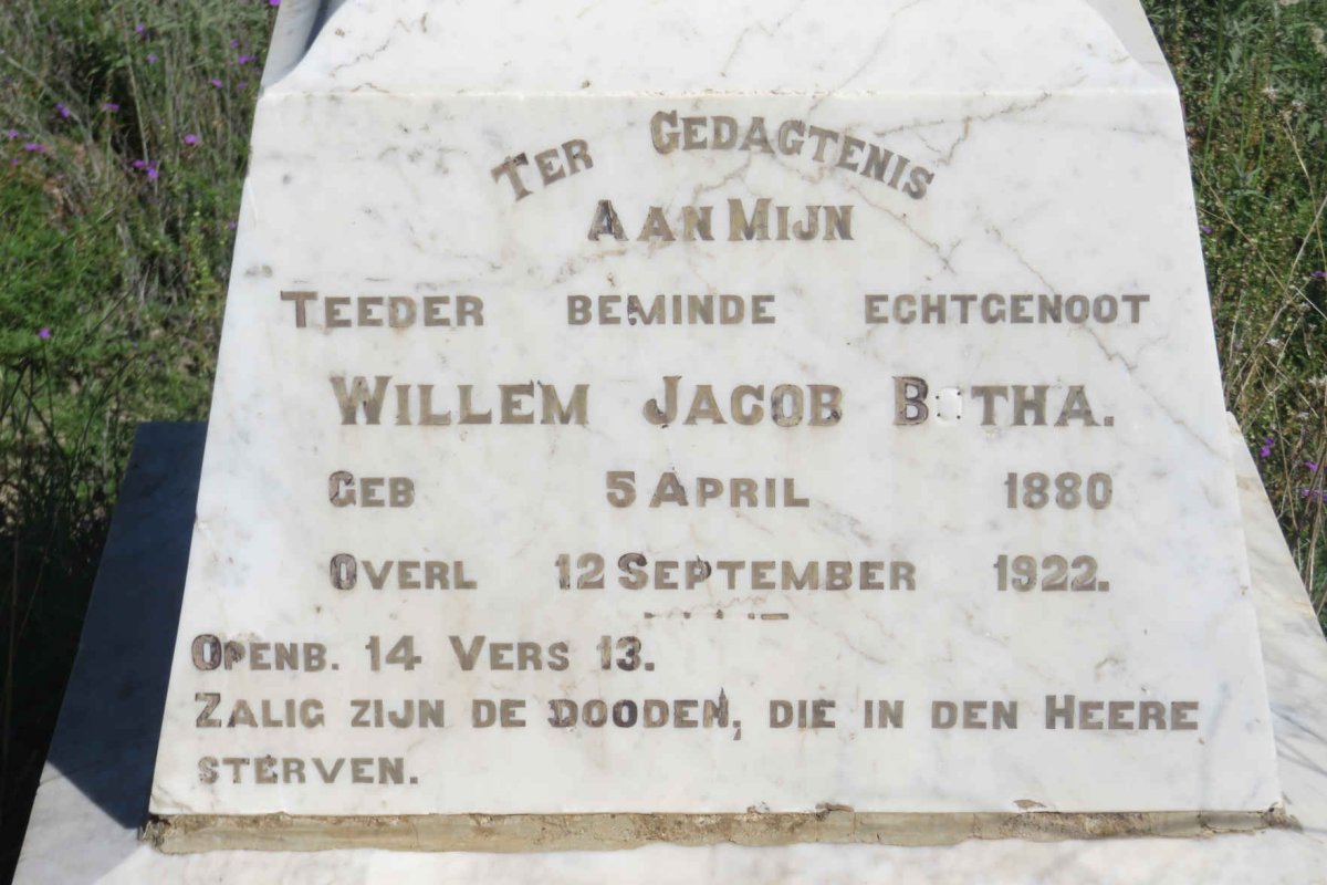 BOTHA Willem Jacob 1880-1922