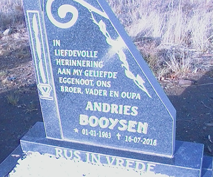 BOOYSEN Andries 1963-2018