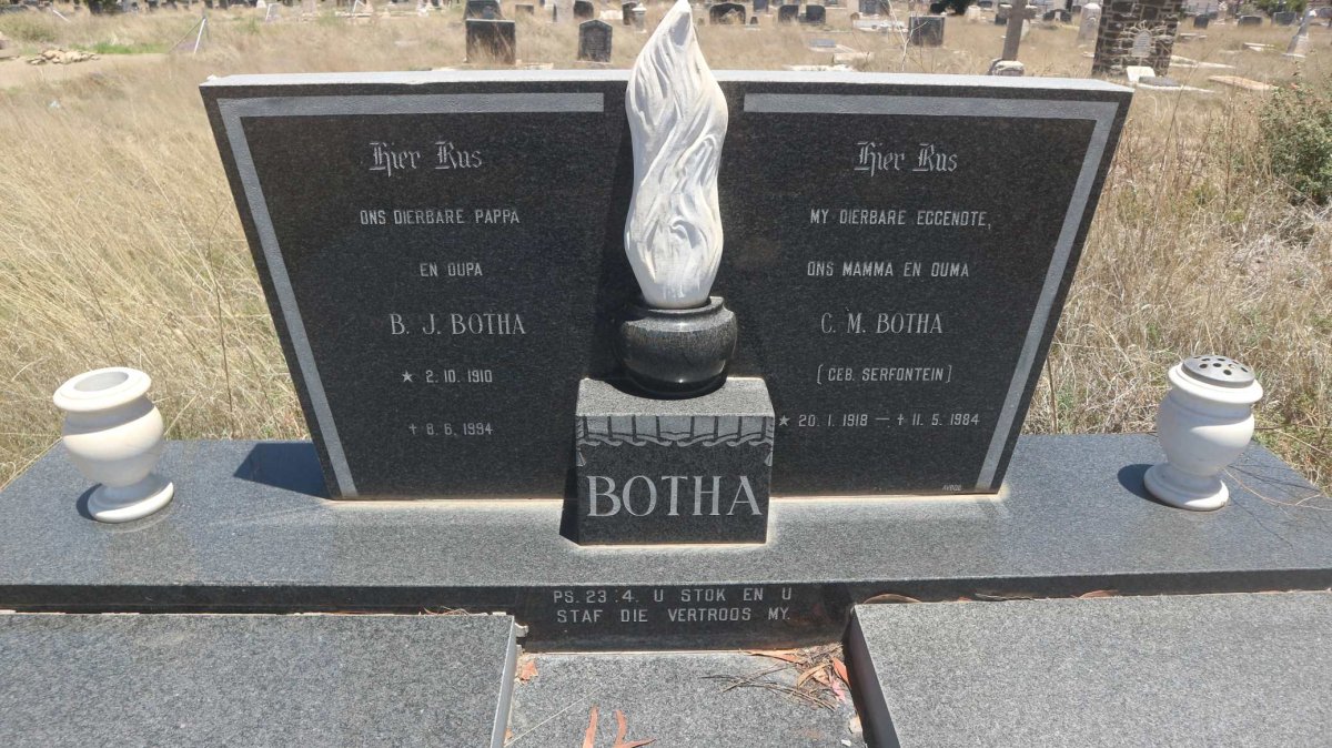 BOTHA B.J. 1910-1994 &amp; C.M. SERFONTEIN 1918-1984