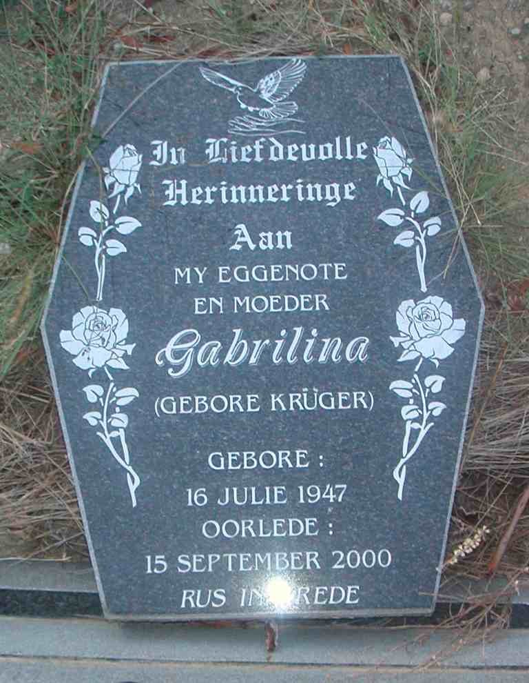 BOSHOFF Gabrilina nee KRÜGER 1947-2000