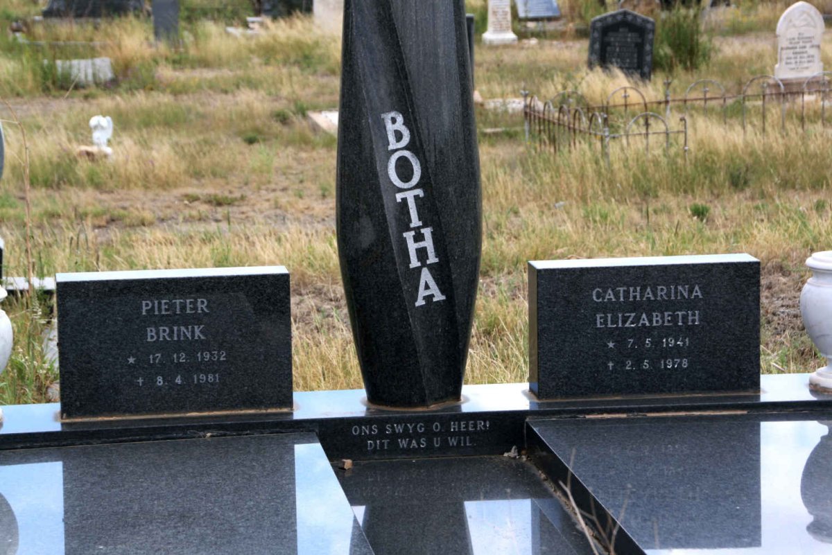 BOTHA Pieter Brink 1932-1981 &amp; Catharina Elizabeth 1941-1978