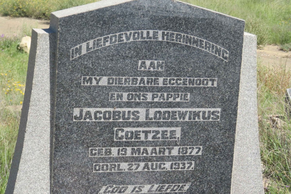 COETZEE Jacobus Lodewikus 1877-1937