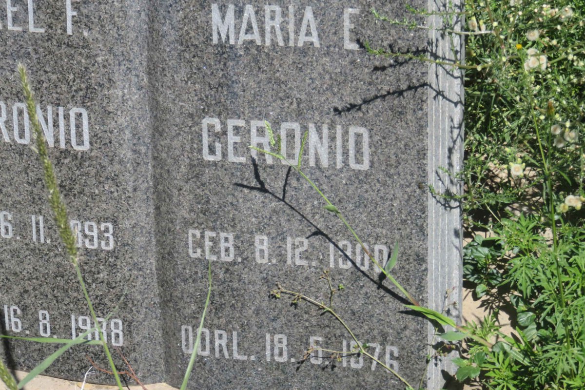 CERONIO Sarel F. 1893-1988 &amp; Maria E. 1900-1976