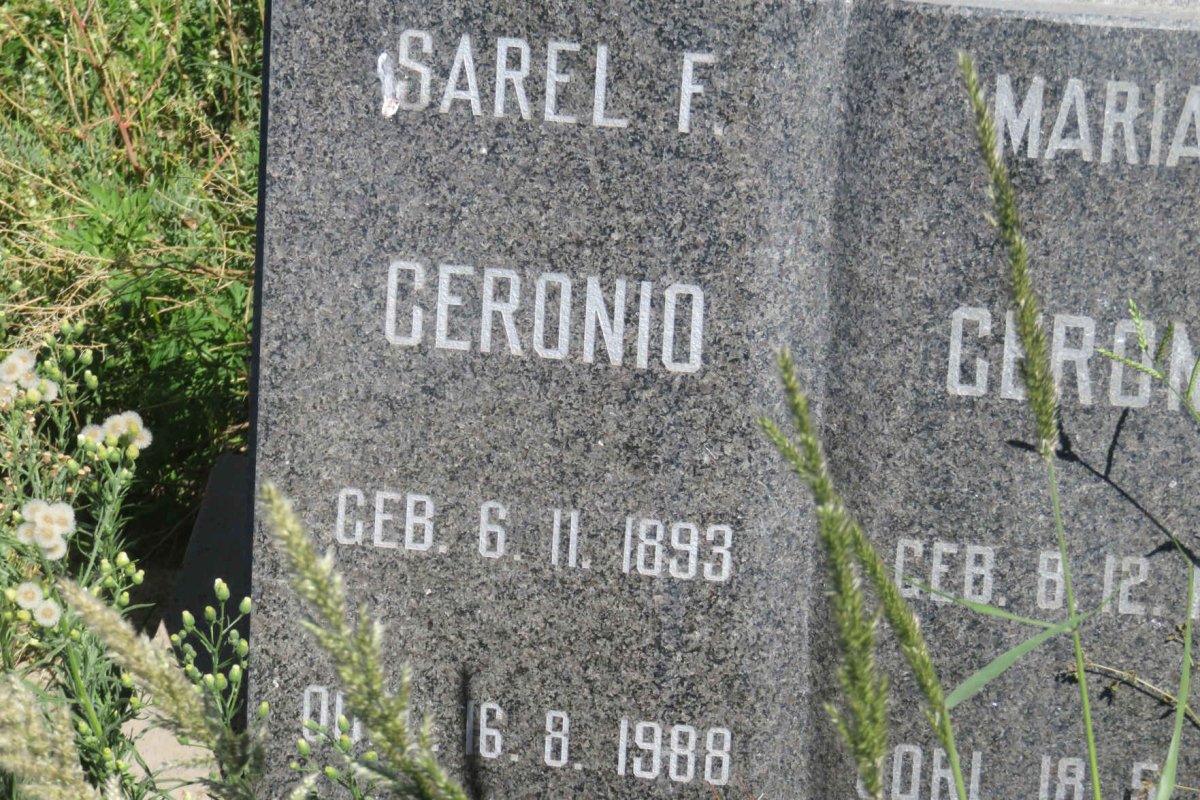 CERONIO Sarel F. 1893-1988 &amp; Maria E. 1900-1976