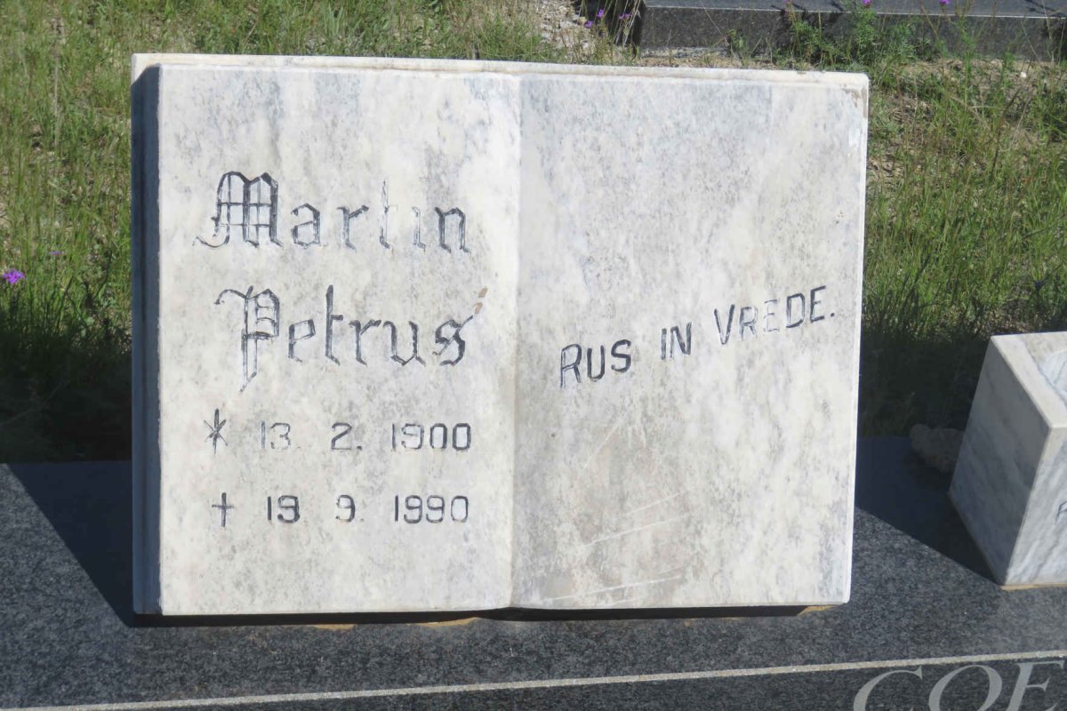 COETZEE Martin Petrus 1900-1990
