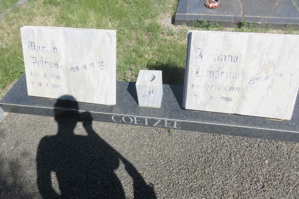 COETZEE Martin Petrus 1900-1990 &amp; Johanna Hendrina SCOTT 1903-1988