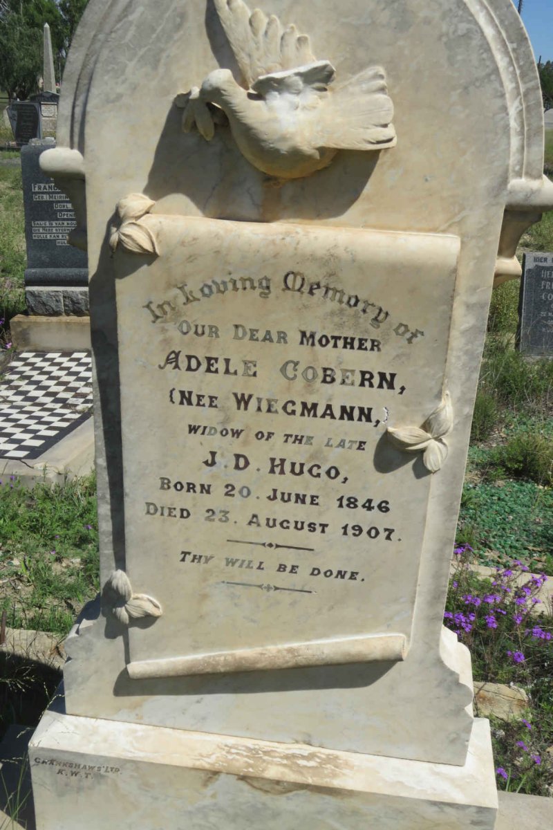 COBERN Adele formerly HUGO nee WIEGMANN 1846-1907