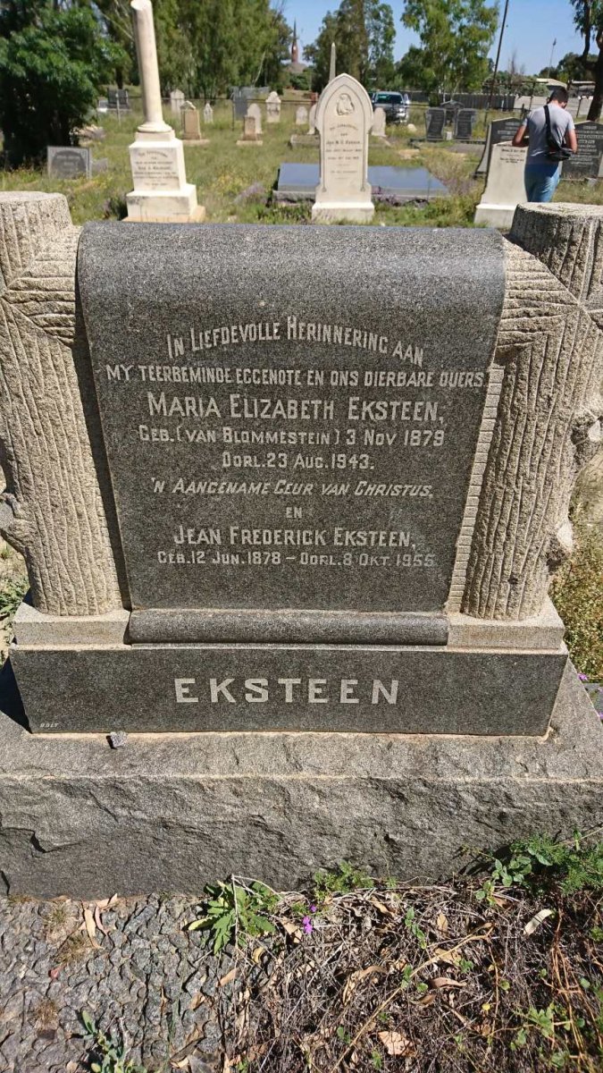 EKSTEEN Jean Frederick 1878-1955 &amp; Maria Elizabeth VAN BLOMMESTEIN 1879-1943