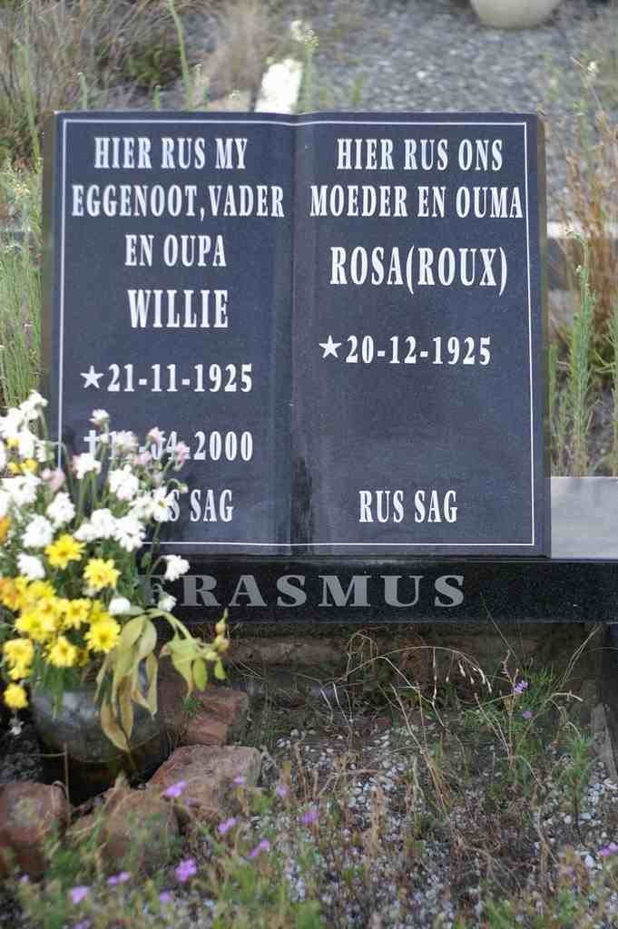 ERASMUS Willie 1925-2000 &amp; Rosa ROUX 1925-