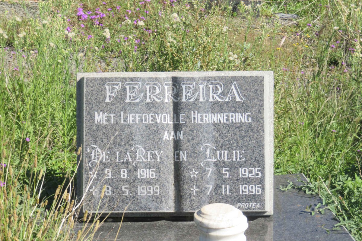 FERREIRA De La Rey 1916-1999 &amp; Lulie 1925-1996