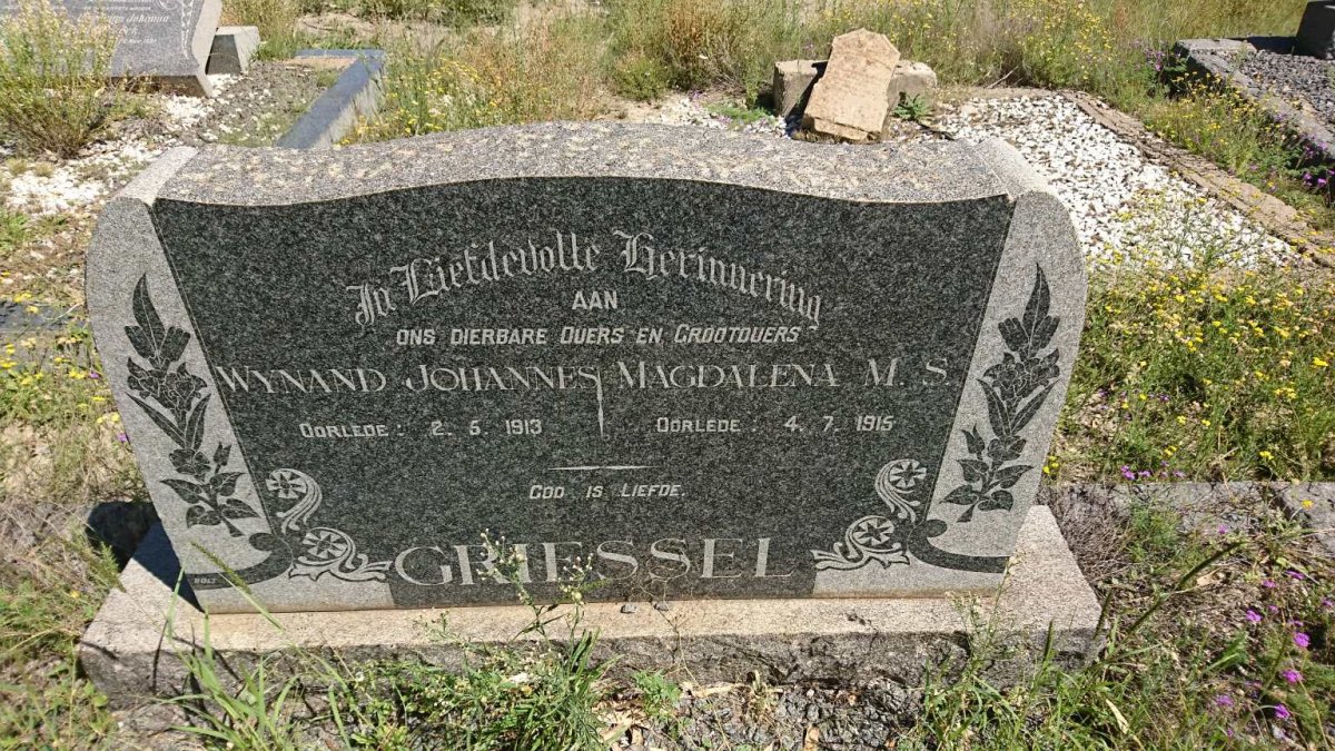 GRIESSEL Wynand Johannes -1913 &amp; Magdalena M.S. -1915