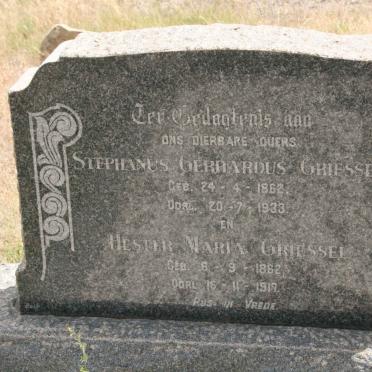 GRIESSEL Stephanus Gerhardus 1862-1933 &amp; Hester Maria 1862-1917