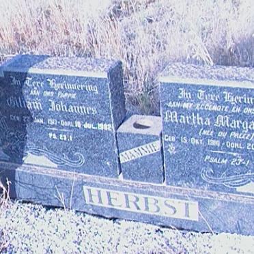 HERBST Gilliam Johannes 1917-1982 &amp; Martha Margaretha DU PREEZ 1916-1960