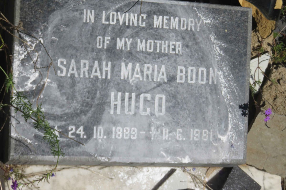 HUGO Sarah  Maria Boon 1889-1981
